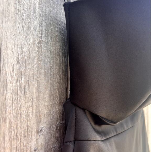 Alexis | Simona Strapless Satin A-Line Cutout Dress Black White Size XS - Picture 5 of 11